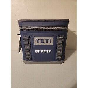 NWT Yeti Hopper Flip 8 Cutwater Portable Soft Small Cooler Navy Blue Grey